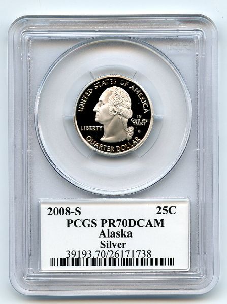 2008 S 25C Silver Alaska Quarter PCGS PR70DCAM