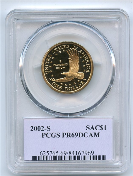 2002 S $1 Sacagawea Dollar PCGS PR70DCAM Thomas Cleveland 