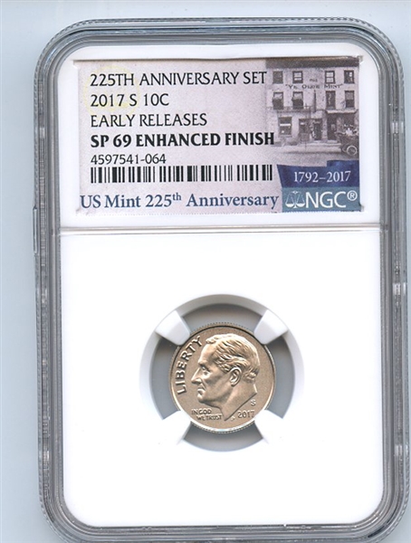2017 S 10C Roosevelt Dime Enhanced NGC SP69 Early Releases