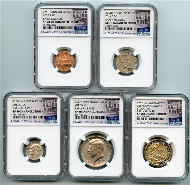 2017 S Enhanced Uncirculated Complete Set 10 coins NGC SP70 Early Releases