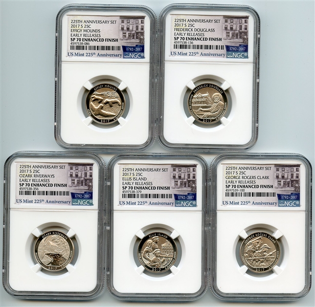 2017 S Enhanced Uncirculated Complete Set 10 coins NGC SP70 Early Releases