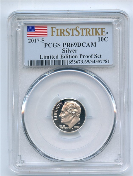 2017 S 10C Silver Roosevelt Dime PCGS PR69DCAM First Strike Limited Edition