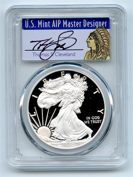 2020 W $1 Proof American Silver Eagle 1oz PCGS PR70DCAM Thomas Cleveland Native