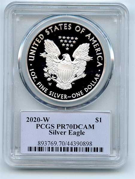 2020 W $1 Proof American Silver Eagle 1oz PCGS PR70DCAM Thomas Cleveland Native