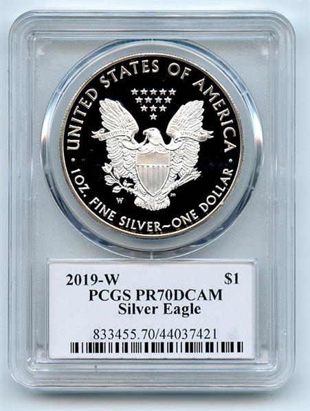 2019 W $1 Proof American Silver Eagle 1oz PCGS PR70DCAM Thomas Cleveland Eagle