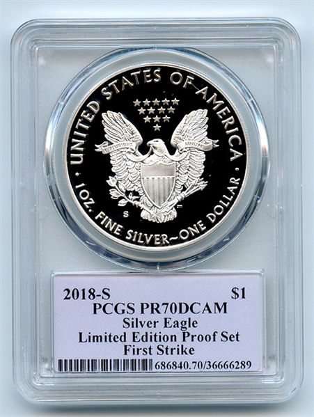 2018 S $1 Proof Silver Eagle PCGS RP70DCAM FS Limited Ed Thomas Cleveland Native