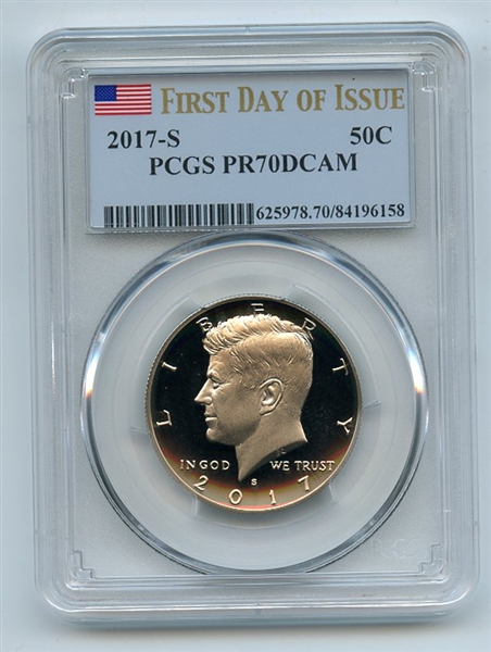 2017 S 50C Kennedy Half Dollar PCGS PR70DCAM First Day of Issue
