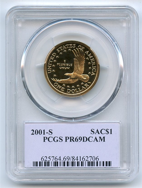 2001 S $1 Sacagawea Dollar PCGS PR69DCAM Thomas Cleveland 