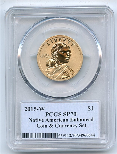 2015 W $1 Sacagawea Dollar Enhanced Coin Currency Set PCGS SP70 Thomas Cleveland