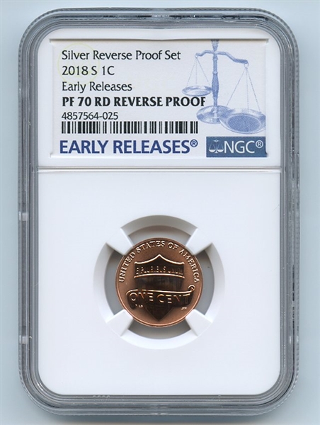 2018 S 1C Reverse Proof 50th Anniversary Lincoln Cent NGC PR70 Early Releases