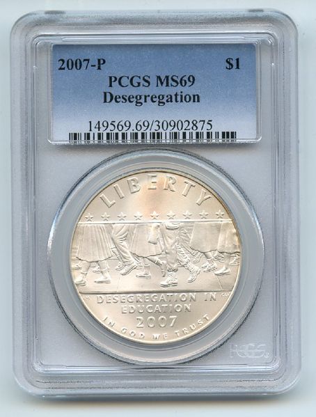 2007 P $1 Little Rock Silver Commemorative Dollar PCGS MS69