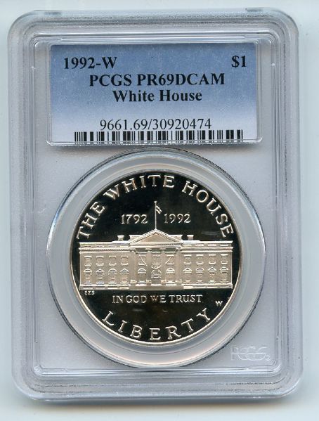 1992 W $1 White House Silver Commemorative Dollar PCGS PR69DCAM