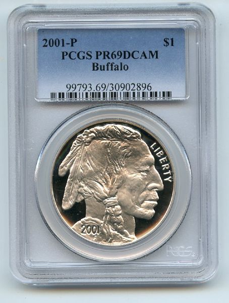 2001 P $1 Buffalo Silver Commemorative Dollar PCGS PR69DCAM