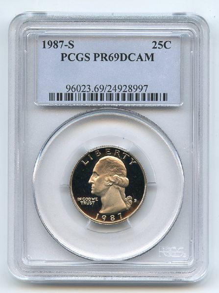 1987 S 25C Washington Quarter Proof PCGS PR69DCAM