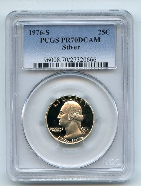 1976 S 25C Silver Washington Quarter Proof PCGS PR70DCAM