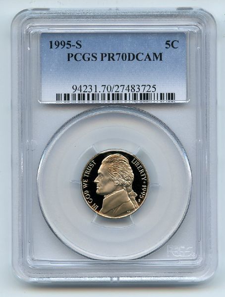 1995 S 5C Jefferson Nickel Proof PCGS PR70DCAM