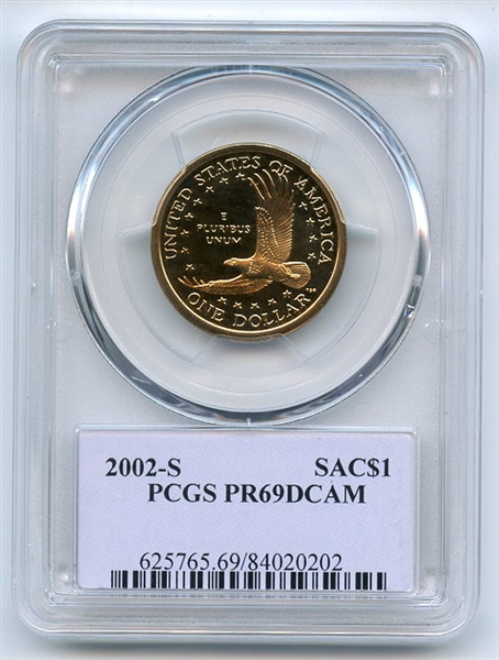2002 S $1 Sacagawea Dollar PCGS PR69DCAM Thomas Cleveland 