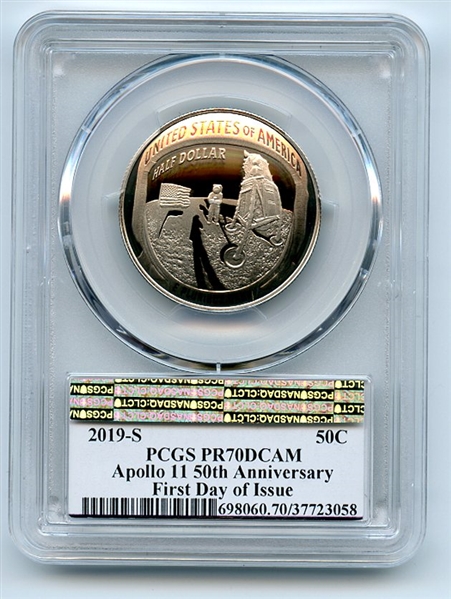 2019 S 50C Apollo 11 50th Anniversary Proof Commemorative PCGS PR70DCAM FDOI