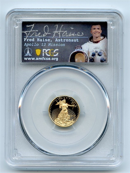 2019 W $5 Gold Proof Eagle 1/10 oz PCGS PR70DCAM First Strike Fred Haise