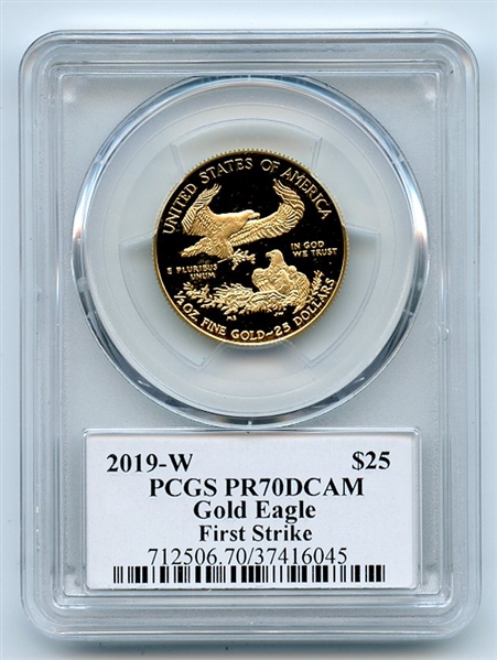 2019 W $25 Gold Proof Eagle 1/2 oz PCGS PR70DCAM First Strike Fred Haise