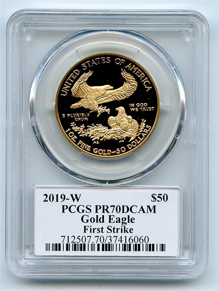 2019 W $50 Gold Proof Eagle 1 oz PCGS PR70DCAM First Strike Fred Haise