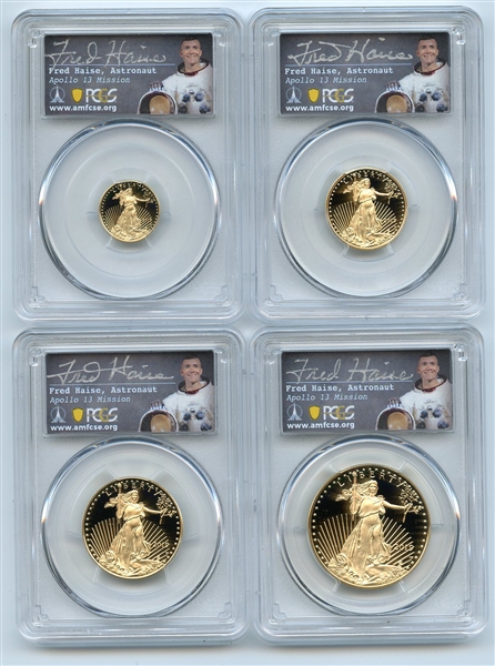 2019 W Proof Gold American Eagle 4pc Set PCGS PR70DCAM First Strike Fred Haise