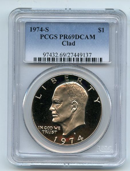 1974 S $1 Ike Eisenhower Dollar Proof PCGS PR69DCAM