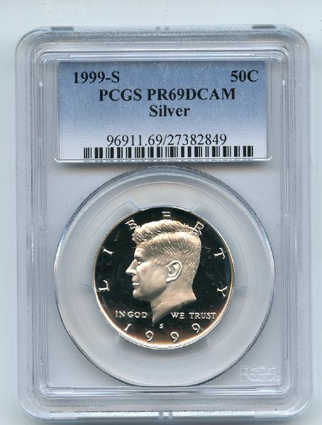 1999 S 50C Silver Kennedy Half Dollar PCGS PR69DCAM