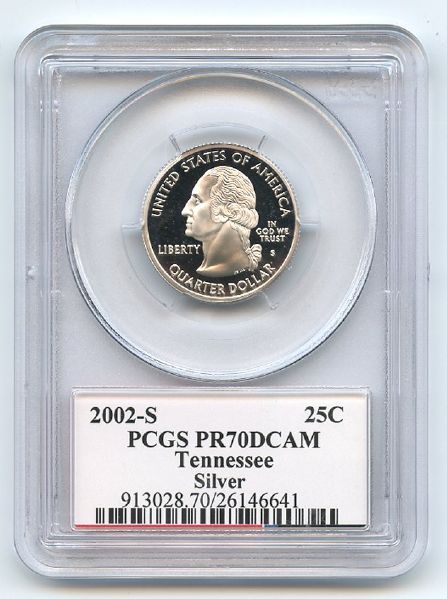 2002 S 25C Silver Tennessee Quarter PCGS PR70DCAM
