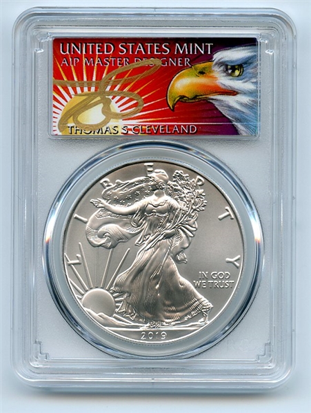 2019 $1 American Silver Eagle 1oz PCGS MS70 FS 1 of 1000 Thomas Cleveland Eagle