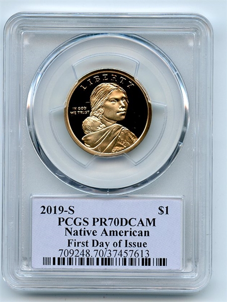 2019 S $1 Sacagawea Dollar PCGS PR70DCAM First Day FDOI Thomas Cleveland Native
