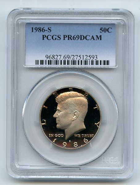 1986 S 50C Kennedy Half Dollar Proof PCGS PR69DCAM