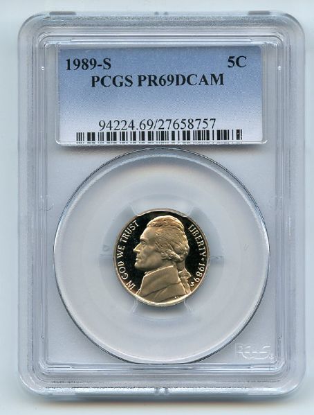 1989 S 5C Jefferson Nickel Proof PCGS PR69DCAM
