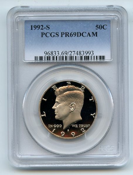 1992 S 50C Kennedy Half Dollar Proof PCGS PR69DCAM