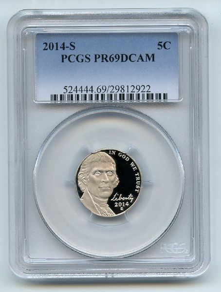 2014 S 5C Jefferson Nickel PCGS PR69DCAM