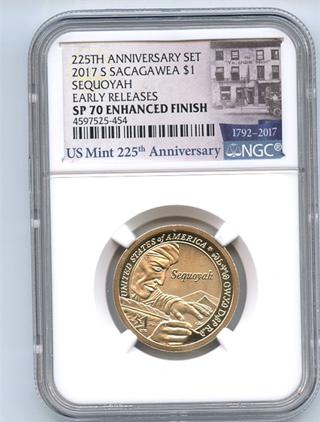 2017 S $1 Sacagawea Dollar Enhanced NGC SP70 Early Releases