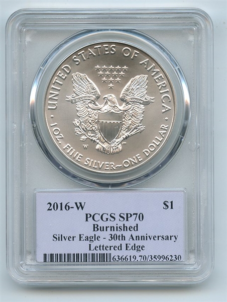 2016 W $1 Unc Burnished Silver Eagle 1oz PCGS SP70 Thomas Cleveland Native