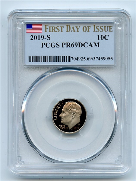2019 S 10C Clad Roosevelt Dime PCGS PR69DCAM First Day of Issue FDOI