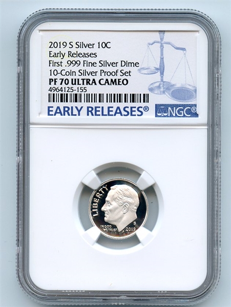 2019 S 10C Silver Roosevelt Dime NGC PF70UCAM Early Releases