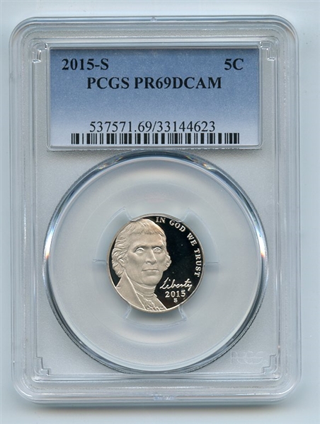 2015 S 5C Jefferson Nickel PCGS PR69DCAM