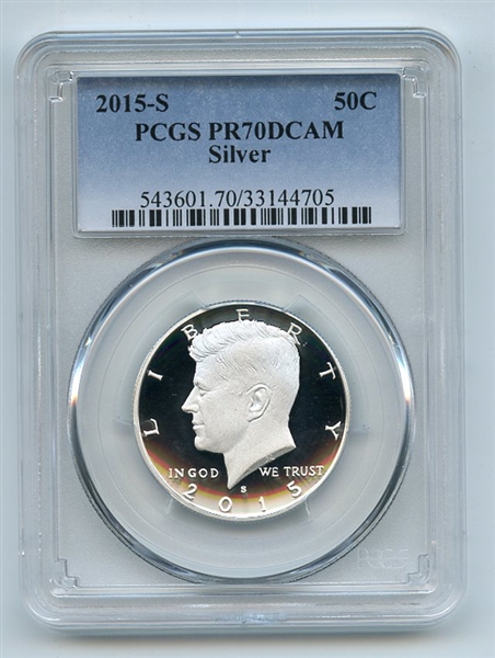 2015 S 50C Silver Kennedy Half Dollar PCGS PR70DCAM