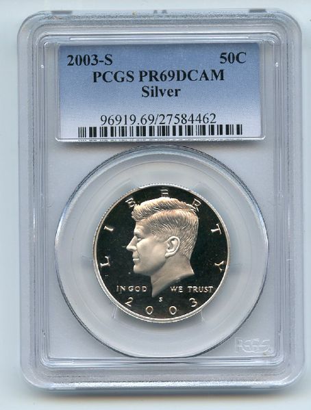 2003 S 50C Silver Kennedy Half Dollar PCGS PR69DCAM