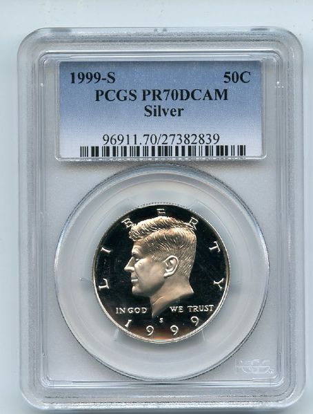 1999 S 50C Silver Kennedy Half Dollar PCGS PR70DCAM