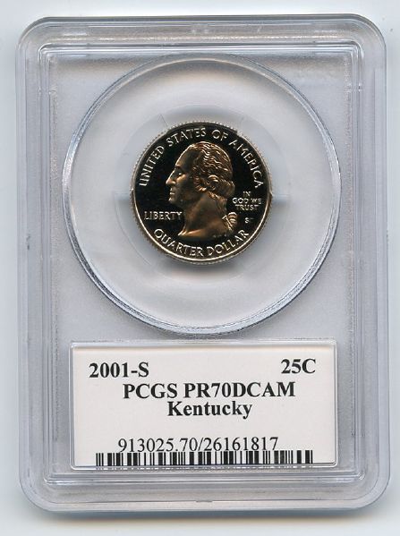 2001 S 25C Clad Kentucky Quarter PCGS PR70DCAM