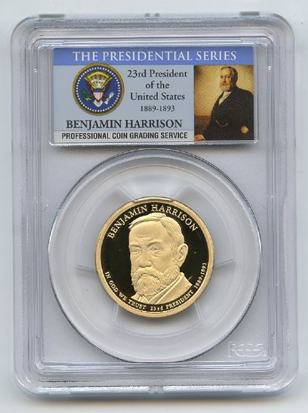 2012 S $1 Benjamin Harrison Dollar PCGS PR70DCAM