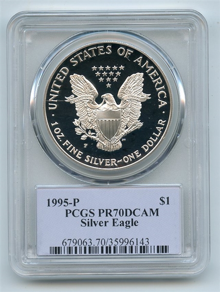 1995 P $1 Proof American Silver Eagle 1oz PCGS PR70DCAM Thomas Cleveland Native
