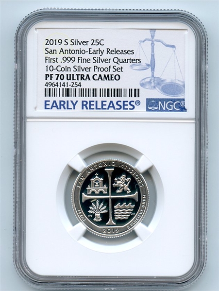 2019 S 25C Silver San Antonio Missions Quarter NGC PF70UCAM Early Releases