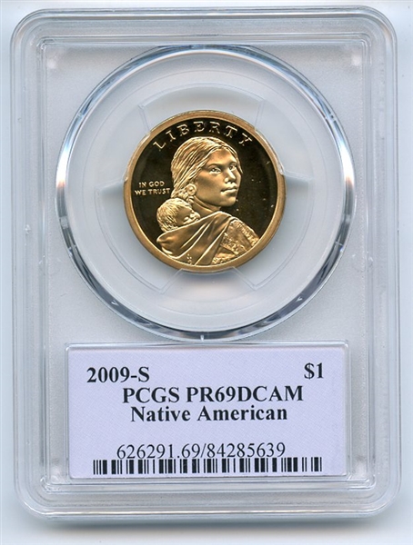 2009 S $1 Sacagawea Dollar PCGS PR69DCAM Thomas Cleveland 