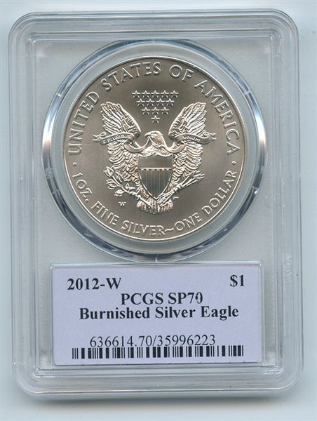 2012 W $1 Unc Burnished Silver Eagle 1oz PCGS SP70 Thomas Cleveland Native