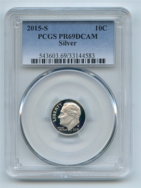 2015 S 10C Silver Roosevelt Dime PCGS PR69DCAM